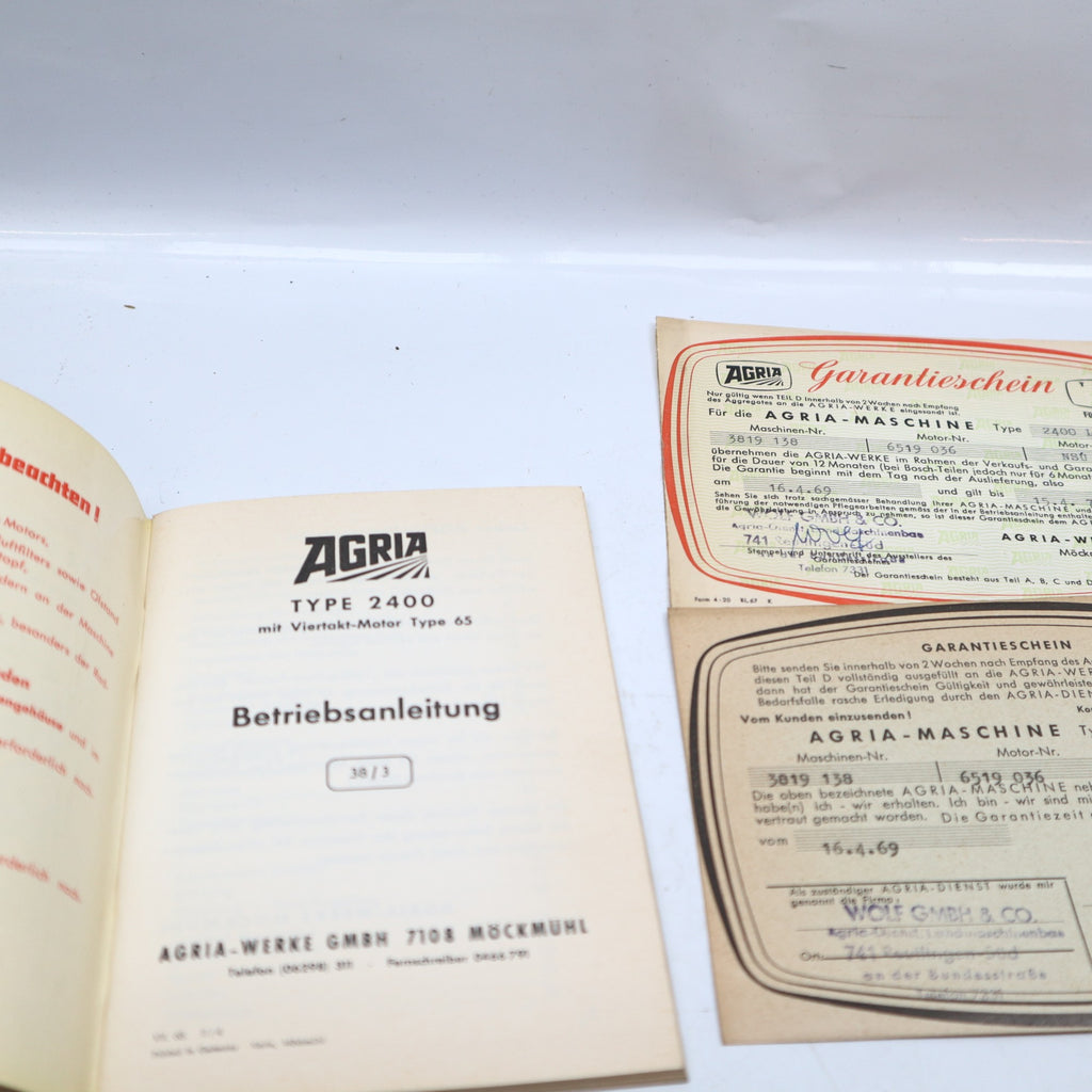 Agria Typ 2400 Betriebsanleitung
