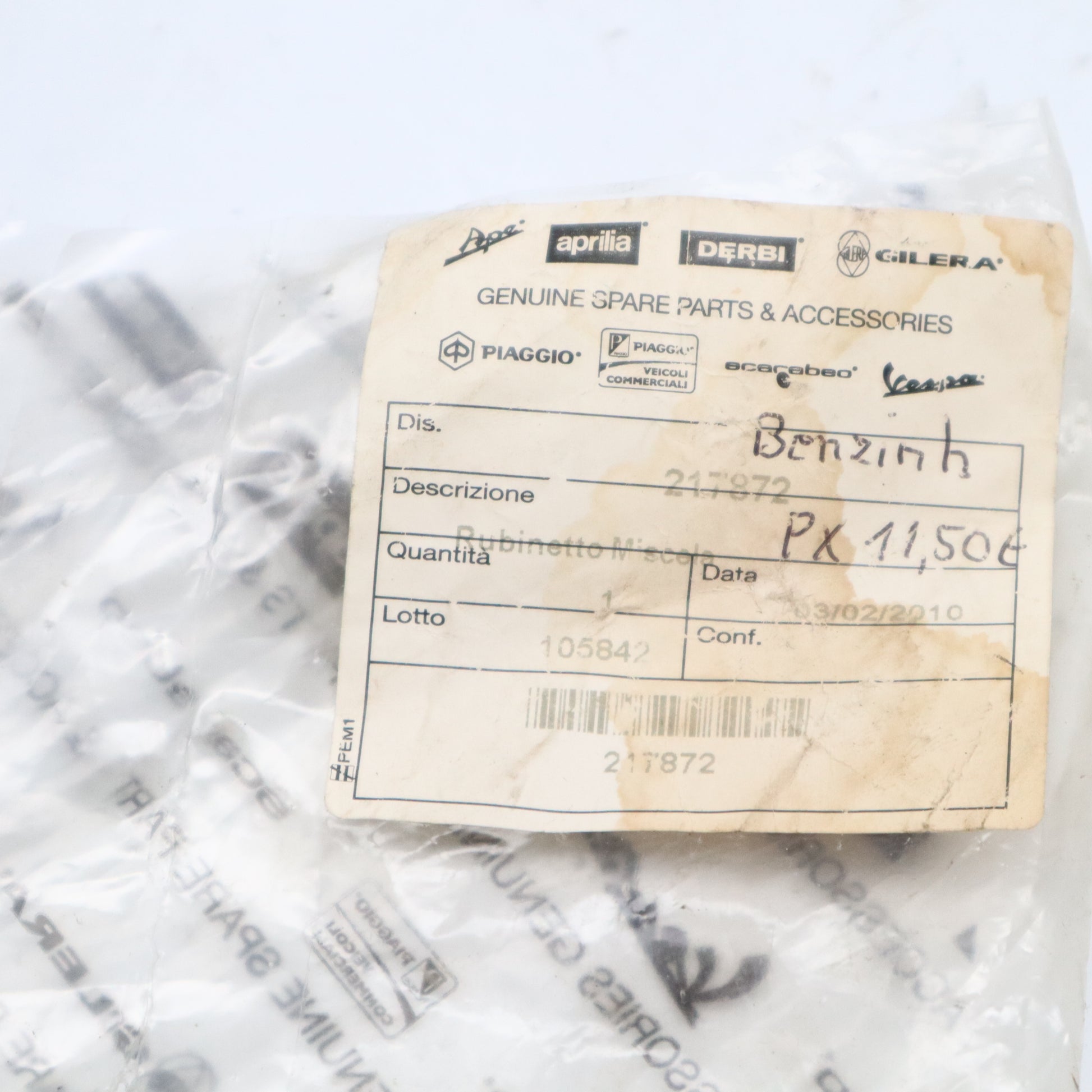 Piaggio Vespa PX Benzinhahn NEU Nos