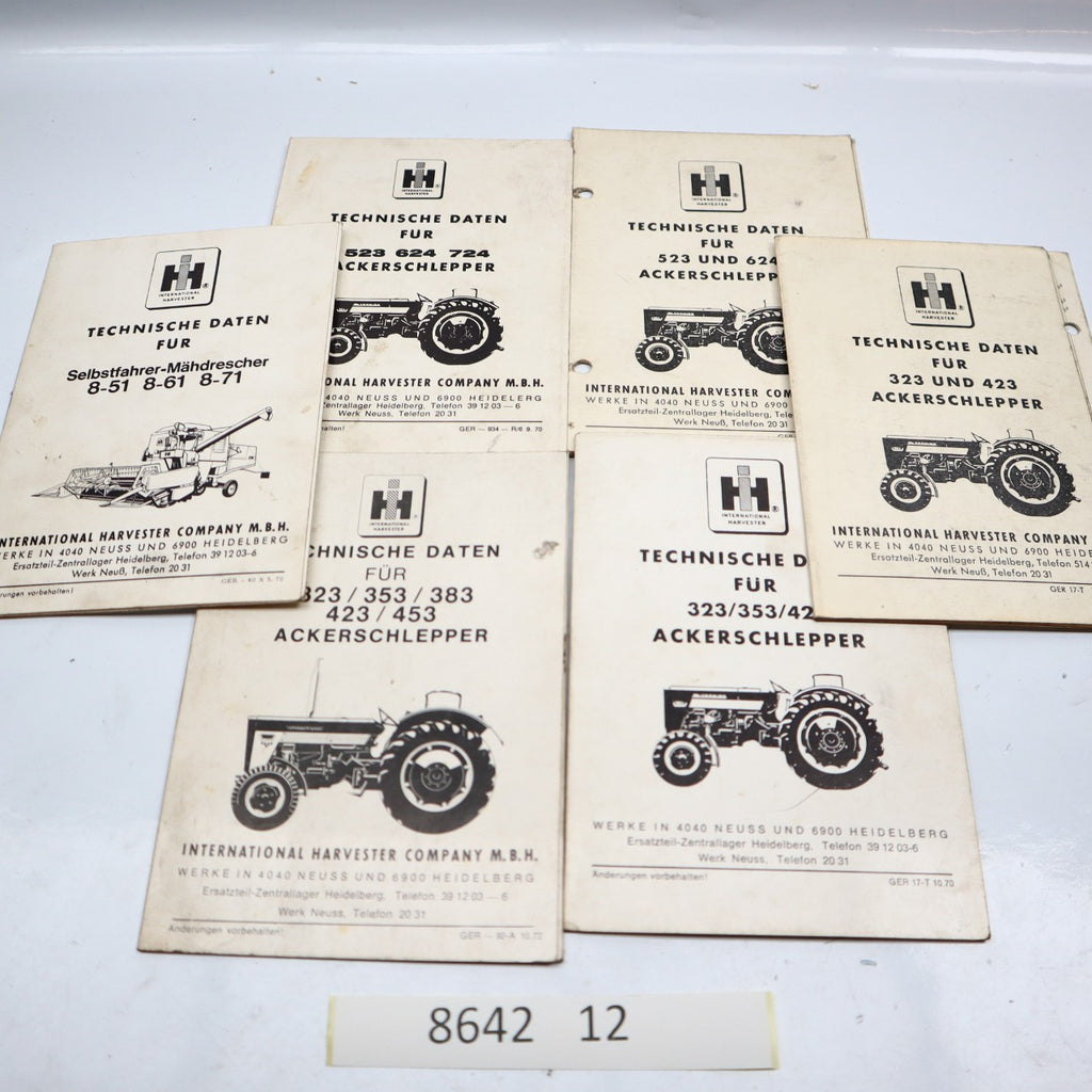 IHC TRAKTOR  TECHNISCHE DATEN KONVOLUT