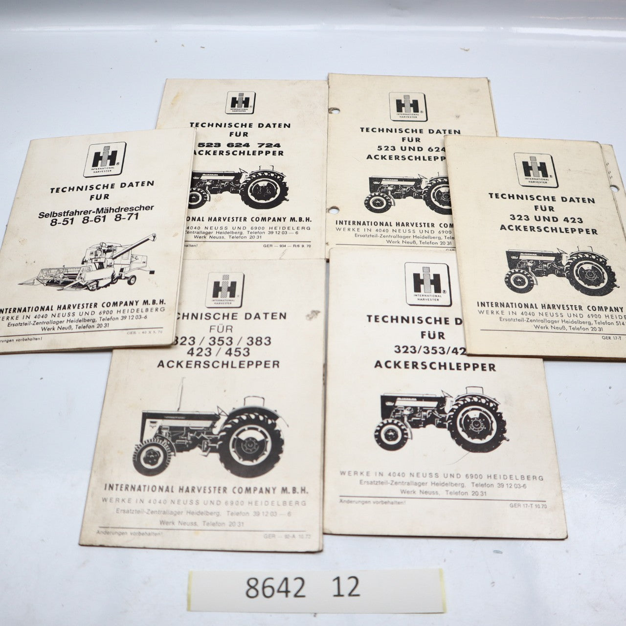 IHC TRAKTOR  TECHNISCHE DATEN KONVOLUT