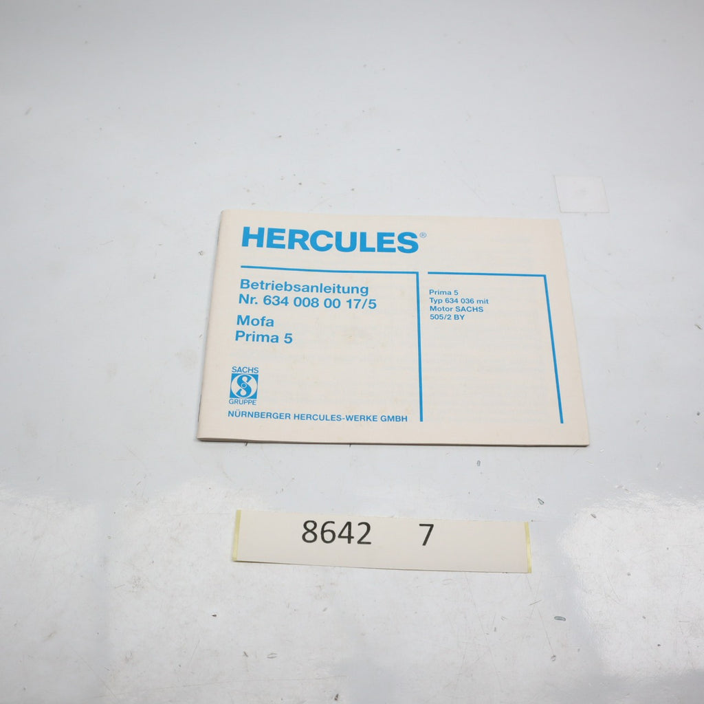 HERCULES PRIMA 5 BETRIEBSANLEITUNG