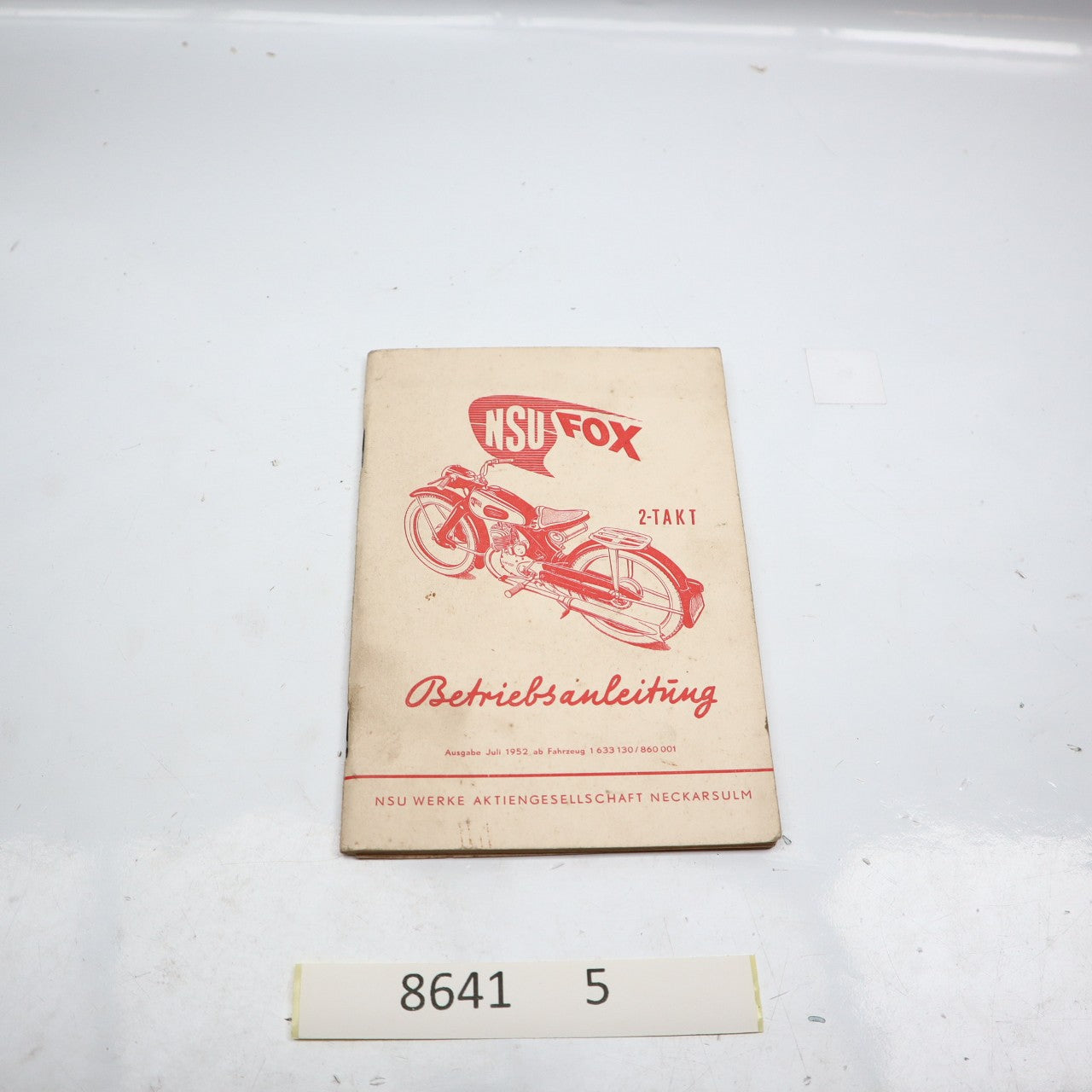 NSU FOX 2 TAKT BETRIEBSANLEITUNG