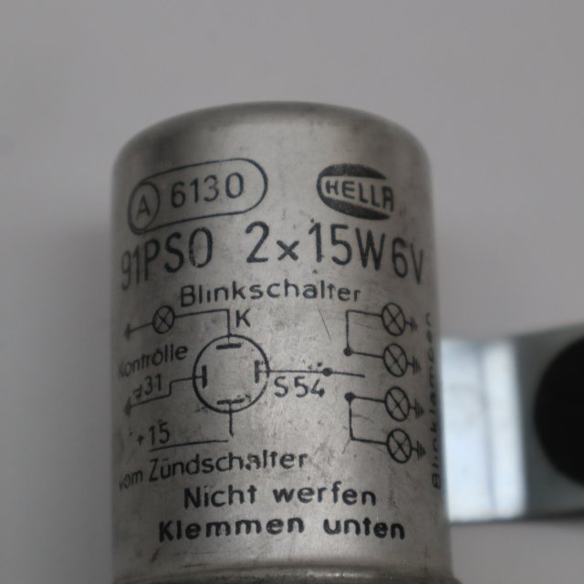 Hella Blinkerrelais 91 PSO 2*15W 6 v NEU NOS